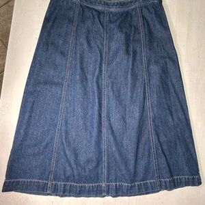 Talbots DENIM A-LINE MIDI SKIRT - Size 12 - EUC